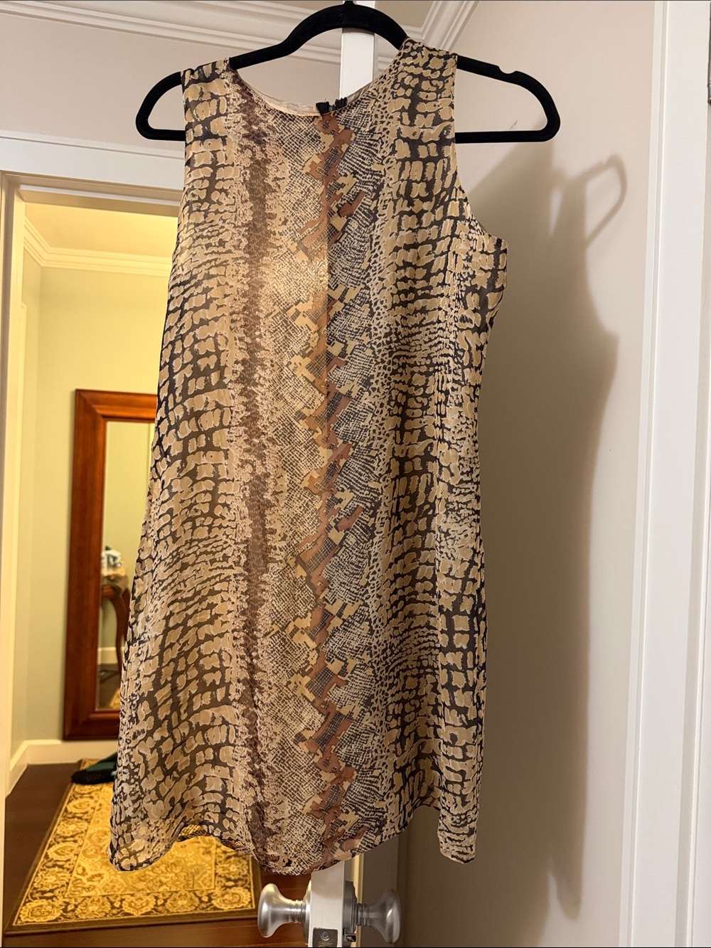 Chanon silk animal print silk sleeveless mini dress size S